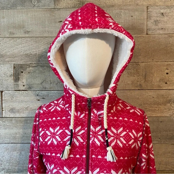 Roxy women’s faux fur lined Nordic patterned hoodie in size medium - Picture 6 of 11